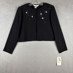 Adrianna Papell Evening Essential Top Women’s Medium Black Beaded